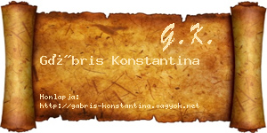 Gábris Konstantina névjegykártya